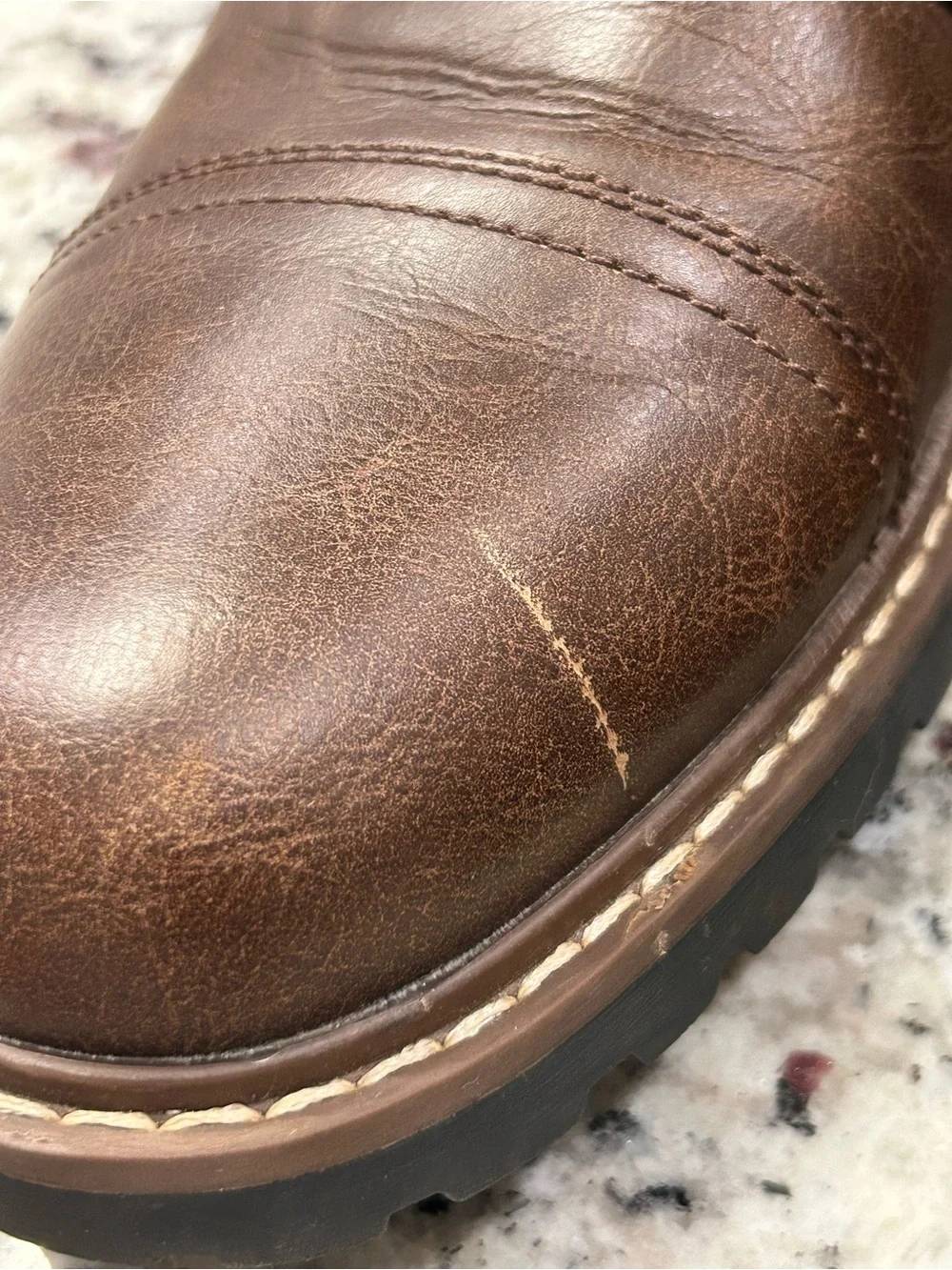 Sonoma Zip Side Combat Men's Brown Leather Lace-Up Boots Brown 11M Ortholite Eco